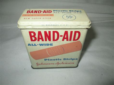 band aid boxes metal|vintage band aid box.